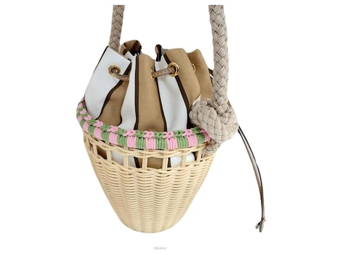Prada Bolso mini de mimbre Castaño - vista 3