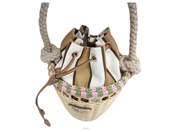 Prada Bolso mini de mimbre Castaño - vista 6