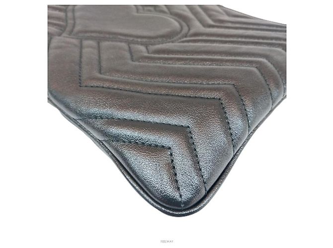 Gucci Pochette Clutch GG Marmont Matelassé Nero - vista 6