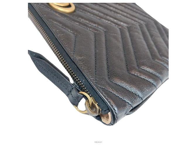 Gucci Pochette Clutch GG Marmont Matelassé Nero - vista 7