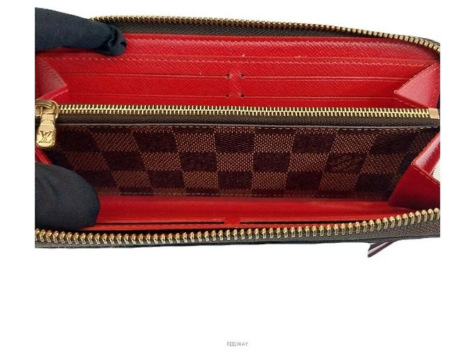 Louis Vuitton Portafoglio Zippy Damier Clémente per Donne Marrone - vista 5