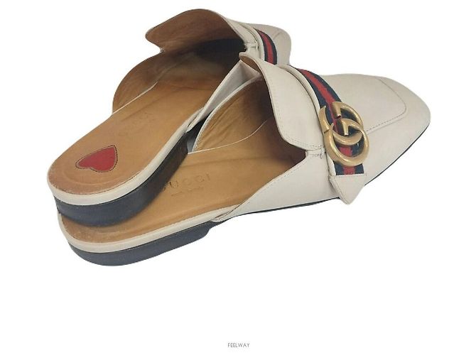 Gucci Marmont Leder Bloper Mules Weiß - Ansicht 5