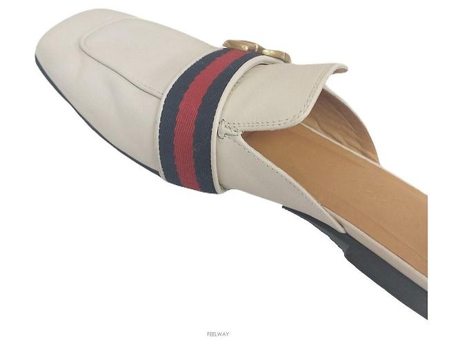 Gucci Marmont Leder Bloper Mules Weiß - Ansicht 6