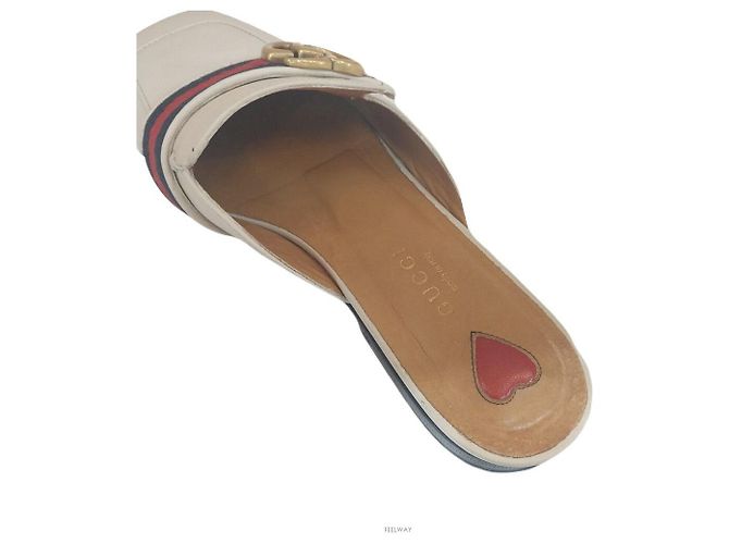 Gucci Marmont Leder Bloper Mules Weiß - Ansicht 7
