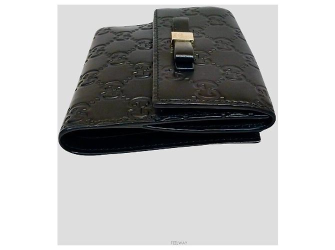 Gucci Billetera compacta con lazo de cinta negra Shima Negro - vista 2