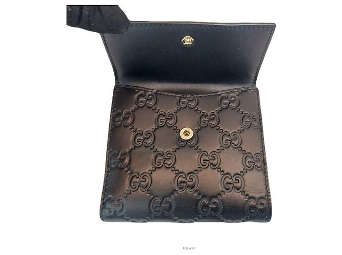 Gucci Billetera compacta con lazo de cinta negra Shima Negro - vista 5