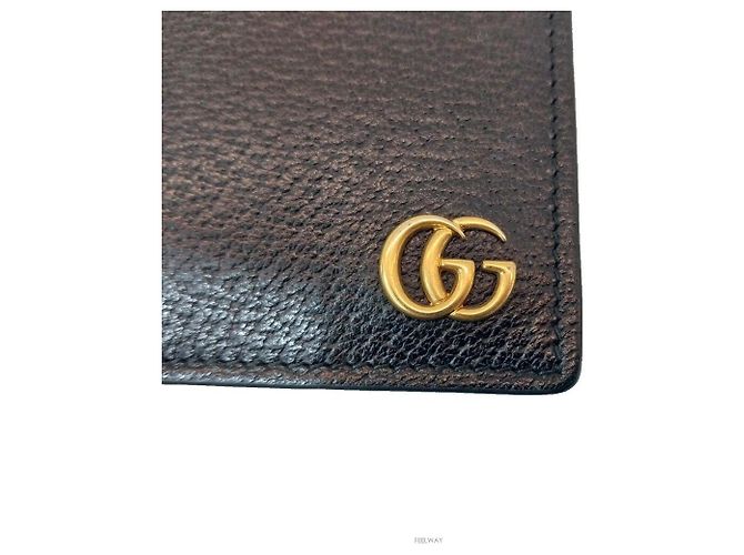 Gucci Portafoglio lungo da uomo Marmont GG in oro Nero - vista 3