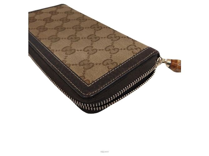 Bamboo Cartera larga de tela Gucci con bambú Castaño - vista 5