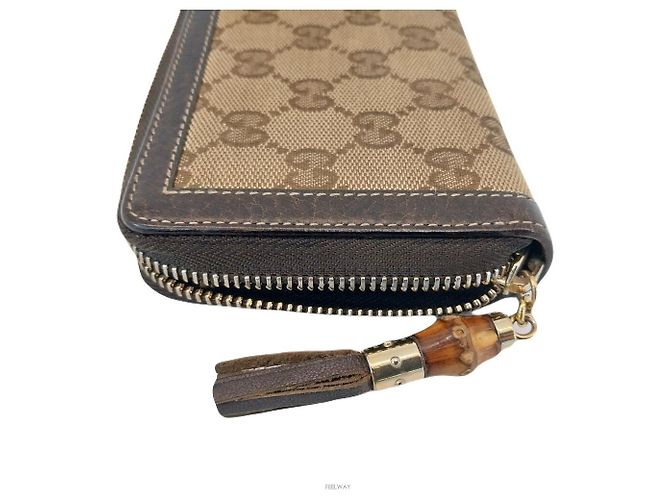 Bamboo Cartera larga de tela Gucci con bambú Castaño - vista 6