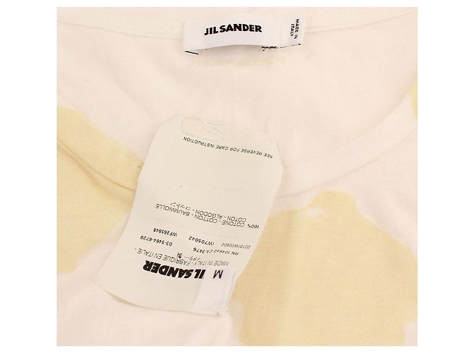 Jil Sander Weißes T-Shirt mit hellgelbem Druck - Ansicht 5