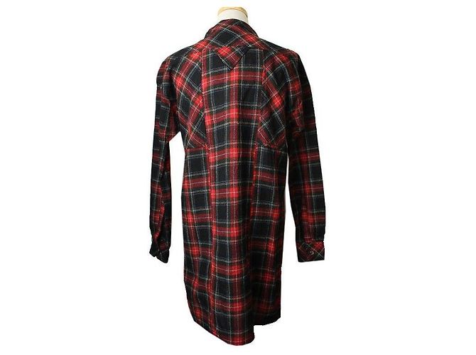 Isabel Marant Karo-Wollmischung Hemdkleid in Rot - Ansicht 2