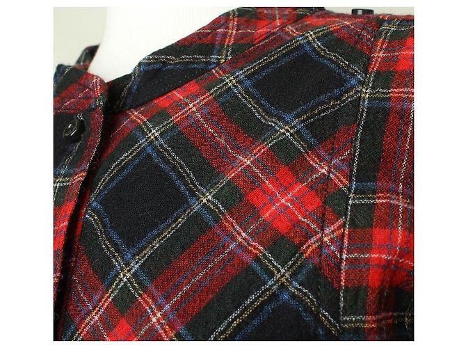Isabel Marant Karo-Wollmischung Hemdkleid in Rot - Ansicht 4