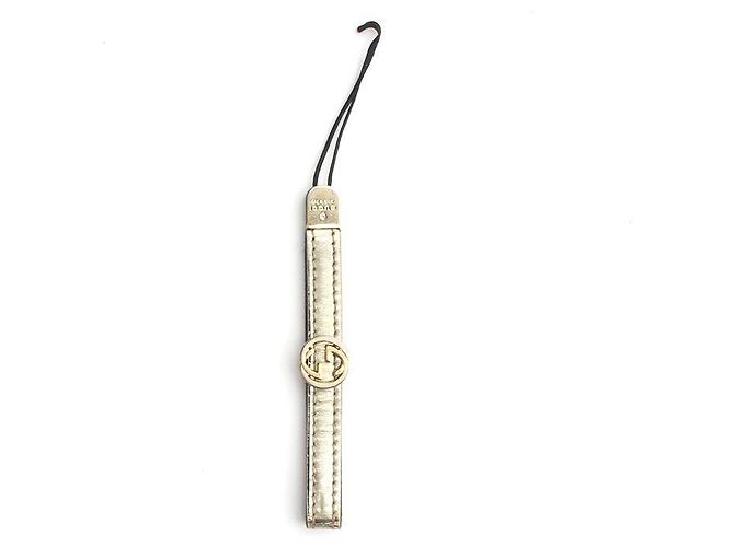 Gucci Charm in pelle oro champagne D'oro - vista 2