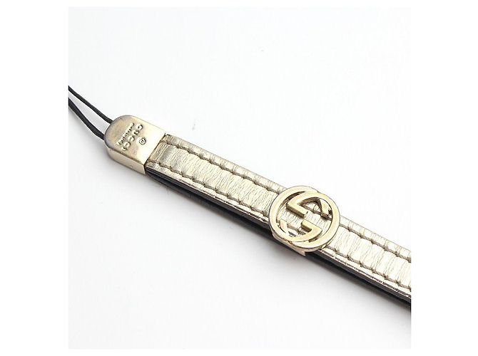 Gucci Charm in pelle oro champagne D'oro - vista 4