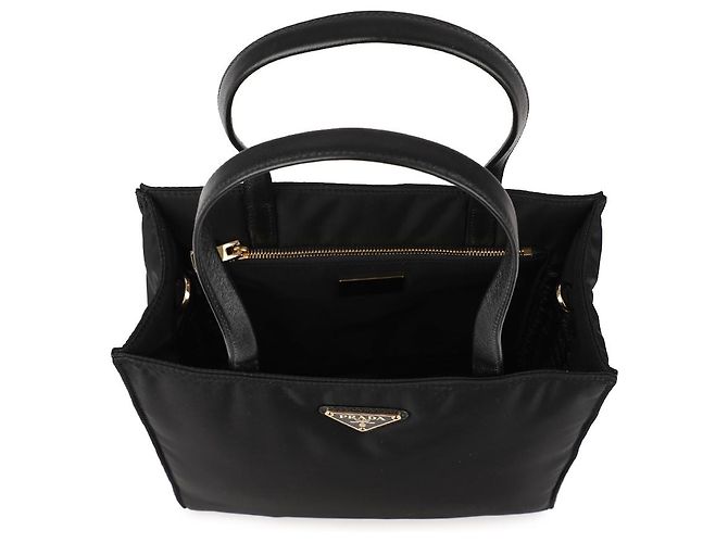 Prada Bolsa transversal de nylon acolchoada com hardware dourado Preto - vista 7