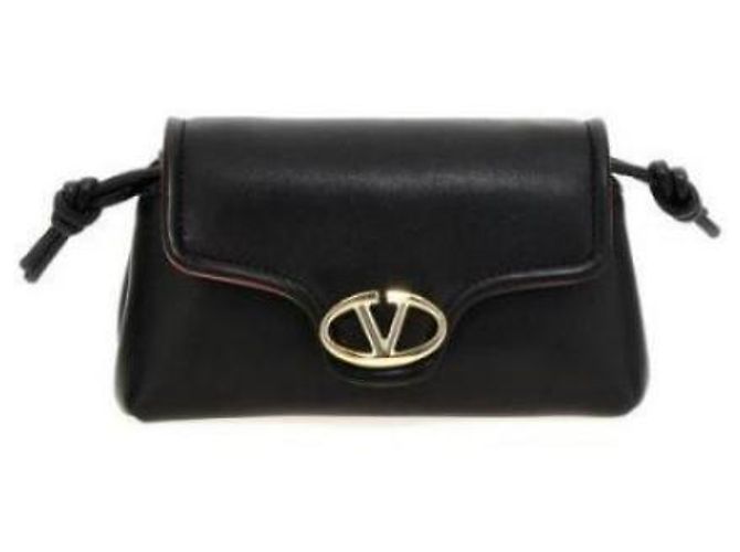 Valentino Mini borsa in pelle Napa con logo Nero - vista 4