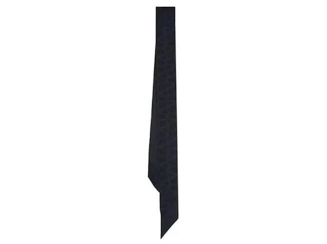 Valentino Sciarpa in seta Signature Blu - vista 4