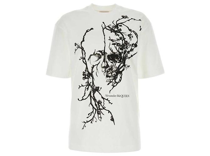 Alexander Mcqueen Oversized T-Shirt Skull Blossom Weiß - Ansicht 4