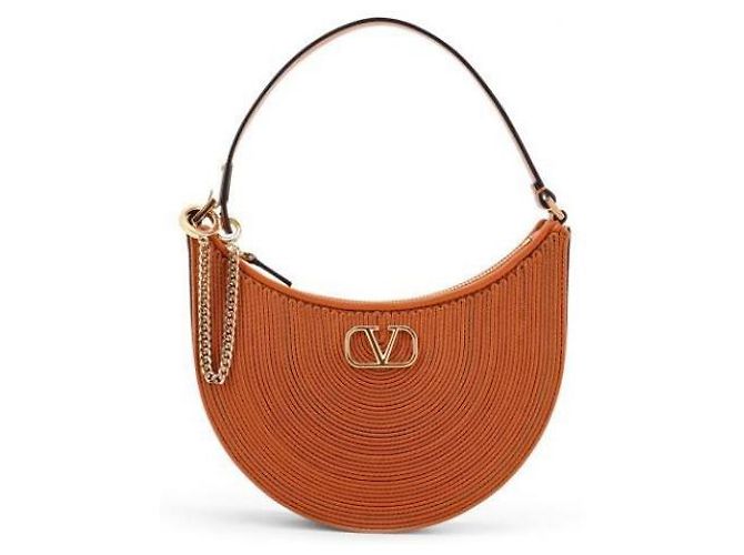 Valentino Borsa hobo mini in agnello firmata Marrone - vista 5