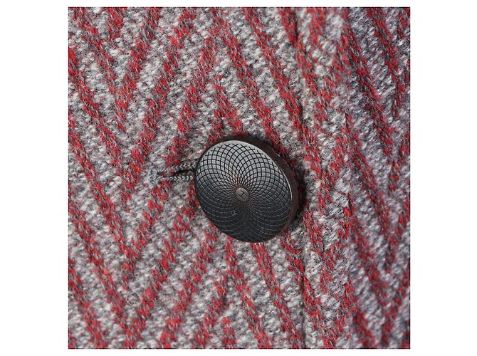 Abrigo Hermès de lana rojo y gris Castaño - vista 4