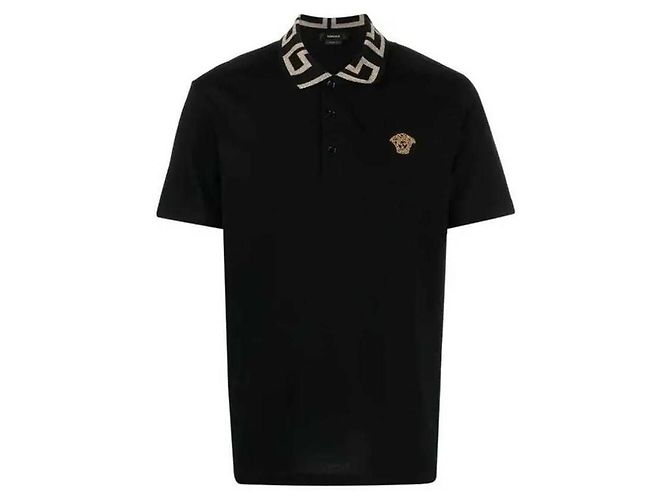 Versace Poloshirt mit kurzen Ärmeln Schwarz - Ansicht 4
