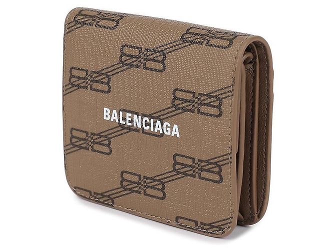 Balenciaga Signatur BB Monogramm beschichtete Geldbörse Braun - Ansicht 4