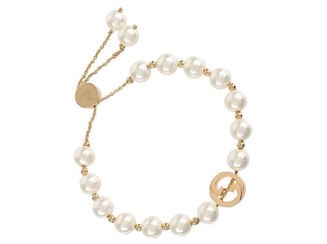 Gucci Verschlungenes Perlenarmband Weiß - Ansicht 5