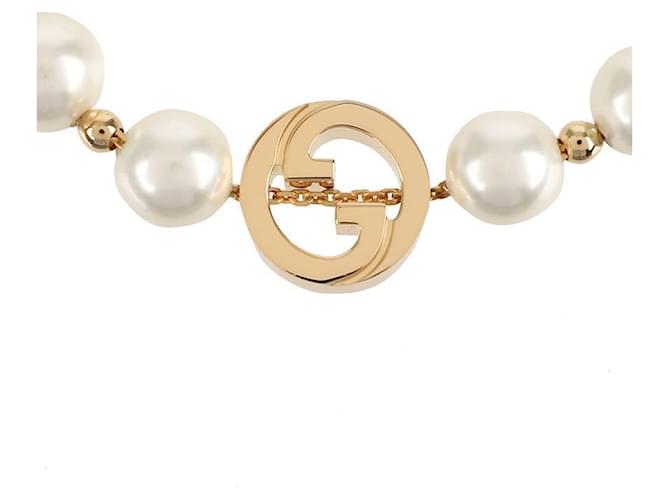 Gucci Verschlungenes Perlenarmband Weiß - Ansicht 6