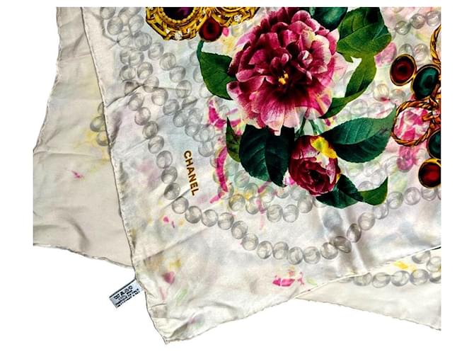 Chanel Schal Flower Ivory Weiß - Ansicht 3