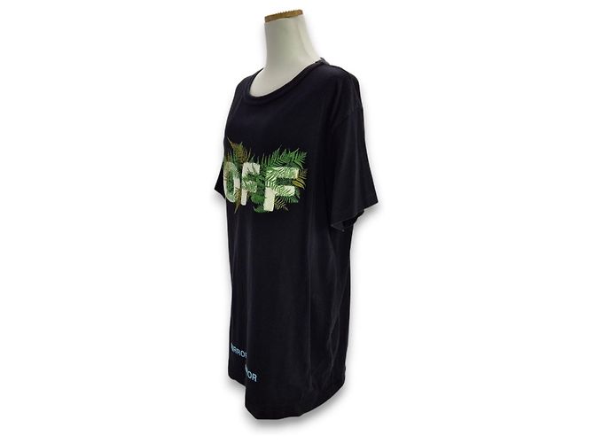 Off White T-Shirt mit kurzen Ärmeln Schwarz - Ansicht 2
