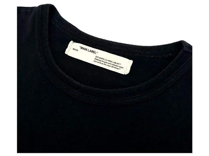 Off White T-Shirt mit kurzen Ärmeln Schwarz - Ansicht 5