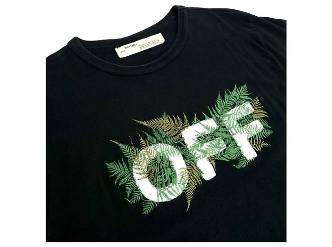 Off White T-Shirt mit kurzen Ärmeln Schwarz - Ansicht 6