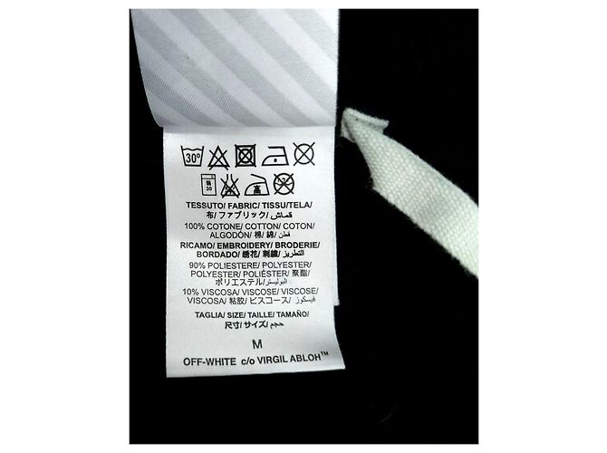 Off White T-Shirt mit kurzen Ärmeln Schwarz - Ansicht 8