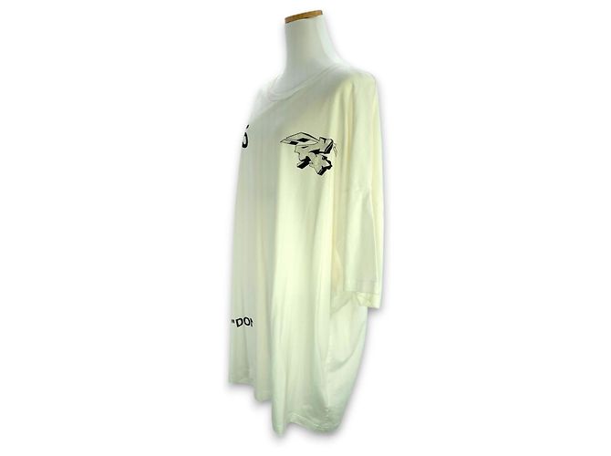 Off White T-Shirt mit kurzen Ärmeln Weiß - Ansicht 2