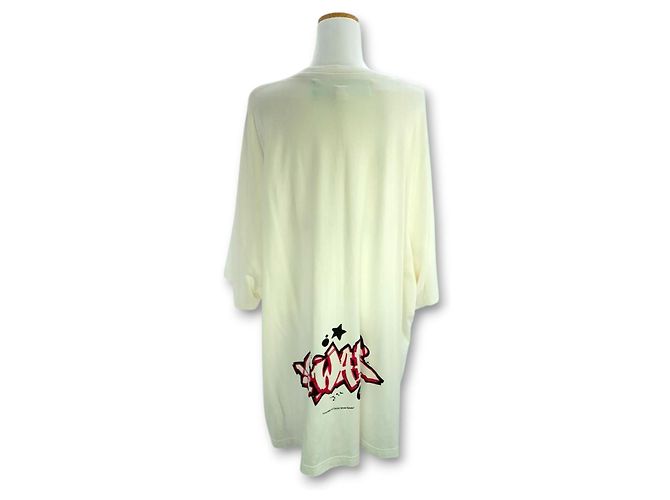 Off White T-Shirt mit kurzen Ärmeln Weiß - Ansicht 4
