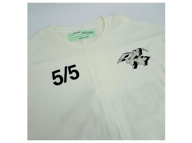 Off White T-Shirt mit kurzen Ärmeln Weiß - Ansicht 8