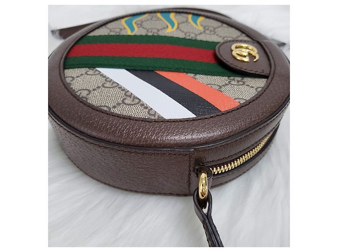Gucci Borsa a tracolla rotonda Ophidia Double Horse Multicolore - vista 5