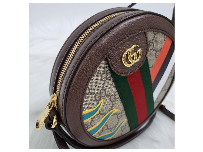 Gucci Borsa a tracolla rotonda Ophidia Double Horse Multicolore - vista 7