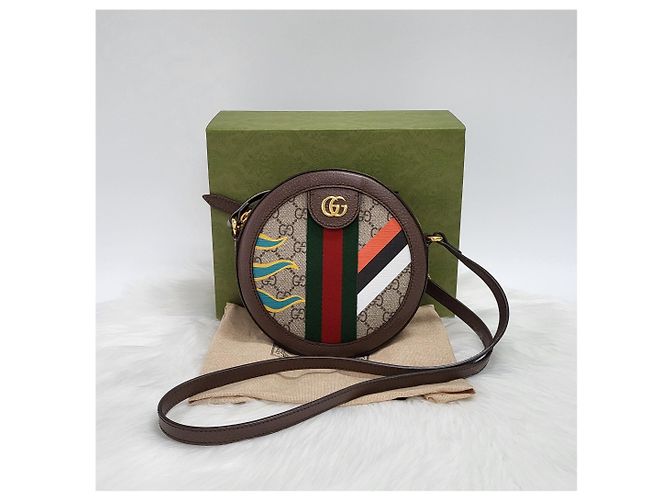 Gucci Borsa a tracolla rotonda Ophidia Double Horse Multicolore - vista 8