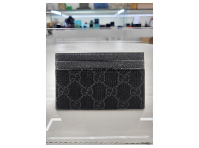 Gucci GG Supreme Coated Canvas Pebble Grain Card Holder Black - view 11