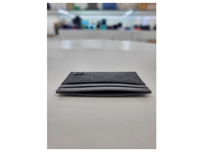 Gucci GG Supreme Coated Canvas Pebble Grain Card Holder Black - view 12
