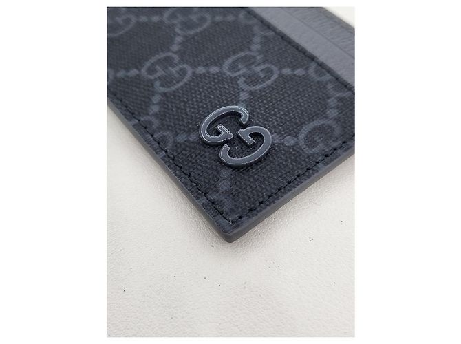 Gucci GG Supreme Coated Canvas Pebble Grain Card Holder Black - view 15