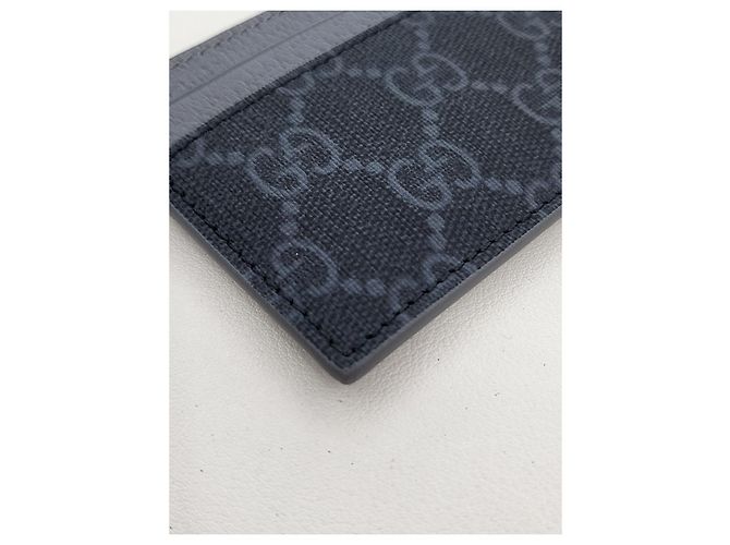 Gucci GG Supreme Coated Canvas Pebble Grain Card Holder Black - view 16