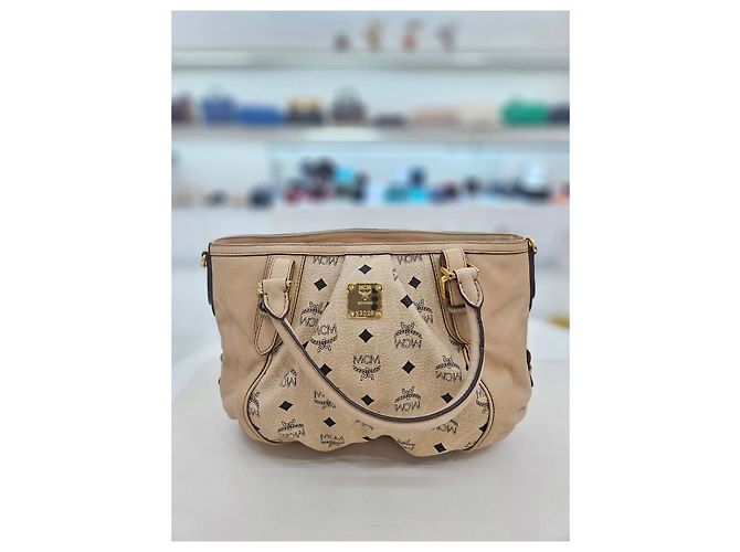 MCM Bolsa Tote e de Ombro Visetos Marrom - vista 10