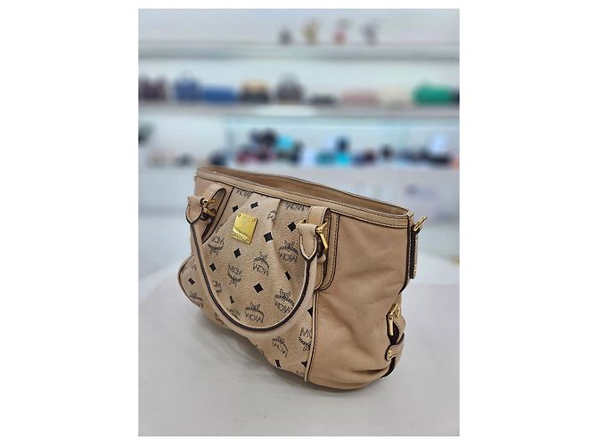 MCM Bolsa Tote e de Ombro Visetos Marrom - vista 13
