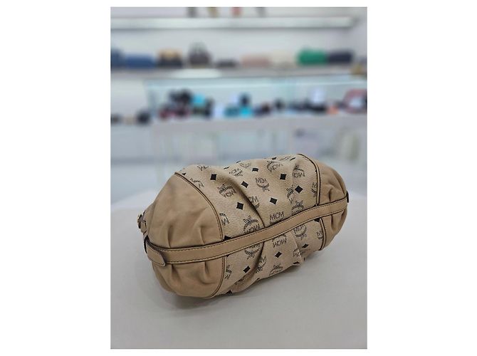 MCM Bolsa Tote e de Ombro Visetos Marrom - vista 17