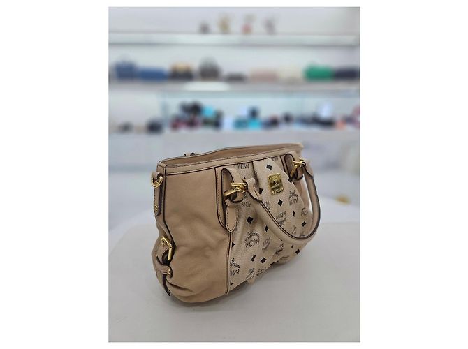 MCM Bolsa Tote e de Ombro Visetos Marrom - vista 3