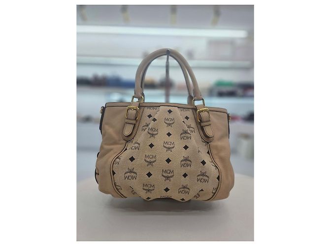 MCM Bolsa Tote e de Ombro Visetos Marrom - vista 5