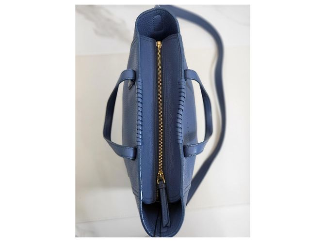Salvatore Ferragamo Borsa Tote Marta in Grano Blu Salvatore Gancci - vista 10