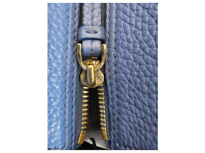 Salvatore Ferragamo Borsa Tote Marta in Grano Blu Salvatore Gancci - vista 15